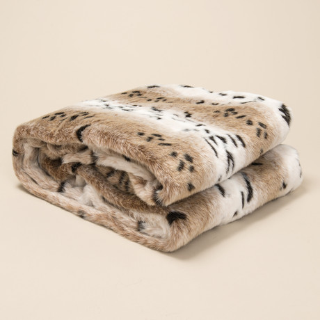 Fur Throw // Snow Leopard (52"L x 65"W)