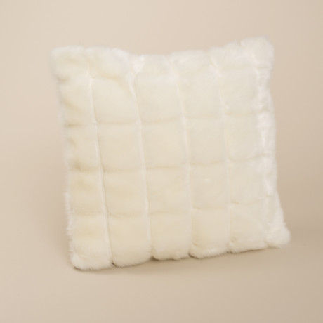 Mink Patchwork Pillow // Ivory (14"L x 20"W)
