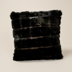 Mink Patchwork Pillow // Black (14"L x 20"W)