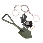 Military Shovel + Military Compass + Pocket Wire Saw