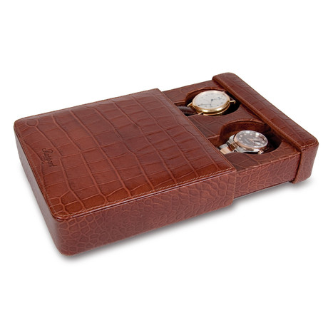 Portman Double Watch Slip Leather Case // Brown
