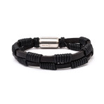 Double Layer Leather Bracelet // Black