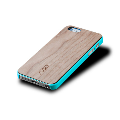 iPhone 5S Thin Case // Blue Cherry + HD Screen Protector