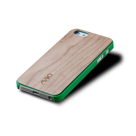 iPhone 5S Thin Case // Green Cherry + HD Screen Protector