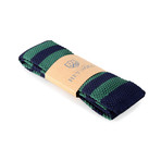 Navy Green Thick Stripe Neck Tie