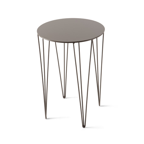 Chele Rounded Coffee Table // Large (Beige Gray)