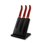 Set of 3 Laguiole "Acidule" Kitchen Knives // Red