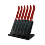 Set of 6 Laguiole "Acidule" Steak Knives // Red