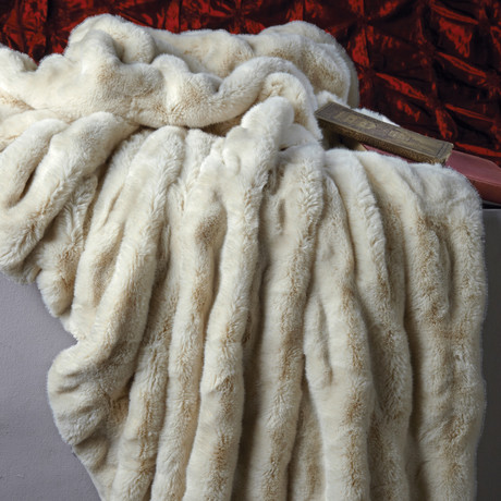 Couture Faux Fur Throw // Ivory (Small)
