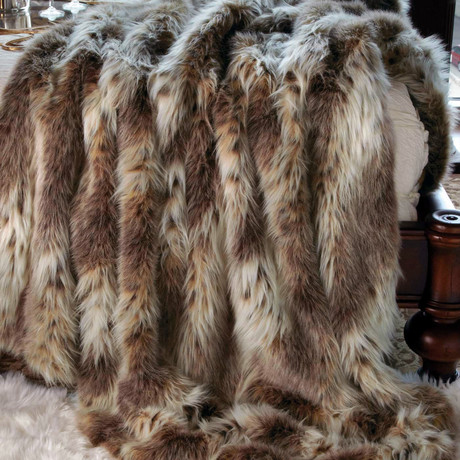 Limited Edition Faux Fur Throw // Russian Lynx (Small)