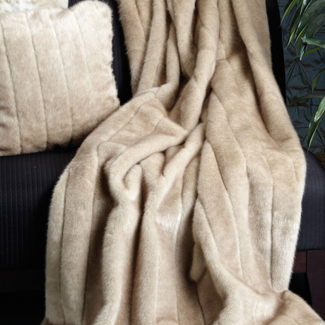 Signature Faux Fur Throw // Vintage Mink (Small)