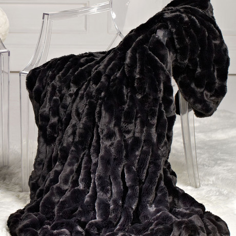 Couture Faux Fur Throw // Onyx (Small)
