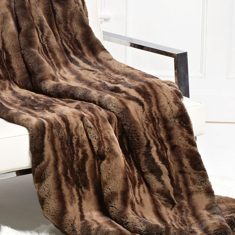 Couture Faux Fur Throw // Chestnut (Small)