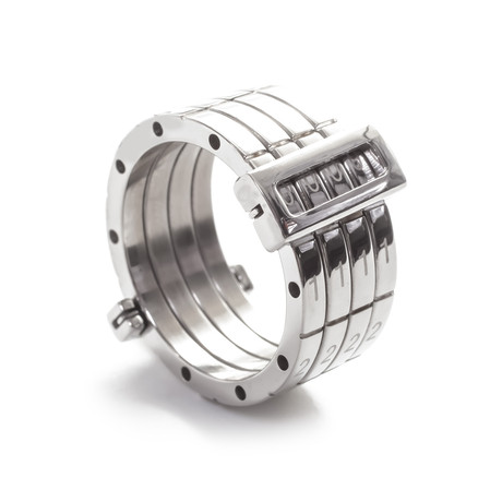 Combination Lock Ring // Silver (Size 9)