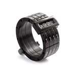 Night Combination Lock Ring // Black (Size 9)