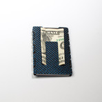 Carbonlite™ with Money Clip // Small Weave Blue (Without RFID)