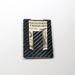 Carbonlite™ with Money Clip // Large Weave Blue (With RFID)