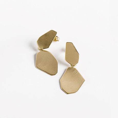 Gold Nuggets Earring // Long