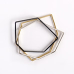 Geometric Mixed Metals Bangles // Set of 3 (Small 2.5")