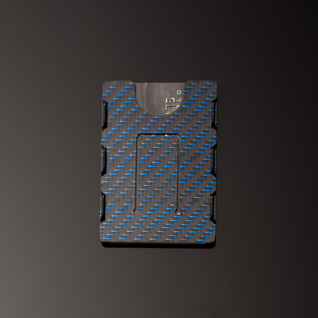 Carbonlite™ with Money Clip // Large Weave Blue (With RFID)