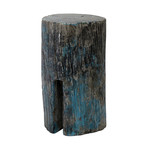 Rustic Blue and Silver Elm Wood Stump (Style 1)