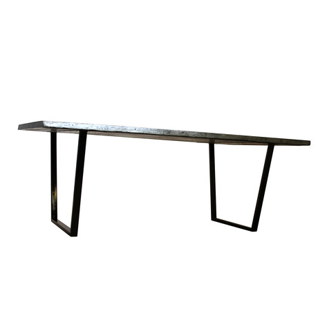 Armin Rustic Live Edge Dining Table with Steel Legs