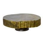 Tirian Rustic Live Edge Coffee Table with Steel Base