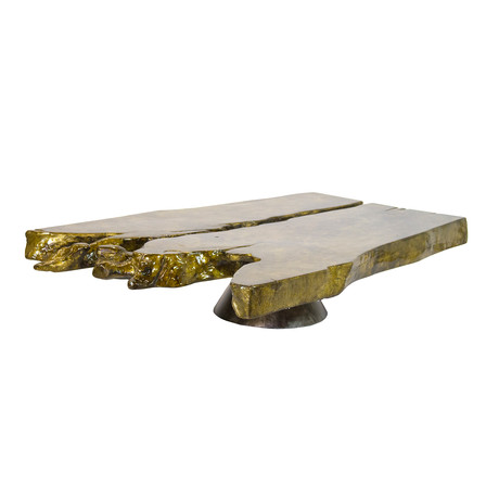 Gold Live Edge Coffee Table // Style 2