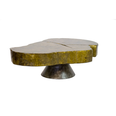 Gold Live Edge Coffee Table // Style 1