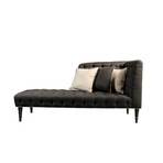 Anderson Charcoal and Cream Tufted Linen Chaise