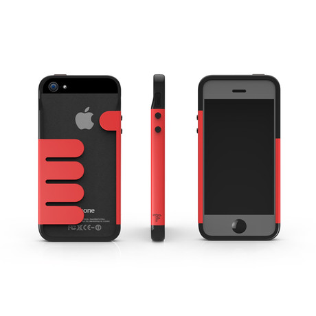 HandHold iPhone 5/5s Wallet Case (Black-Red)