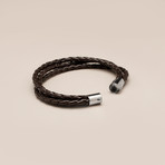 3 Strand Genuine Leather Braided Bracelet // Brown