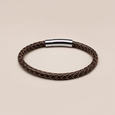 Genuine Leather Braided Bracelet // Brown