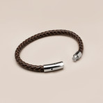 Genuine Leather Braided Bracelet // Brown