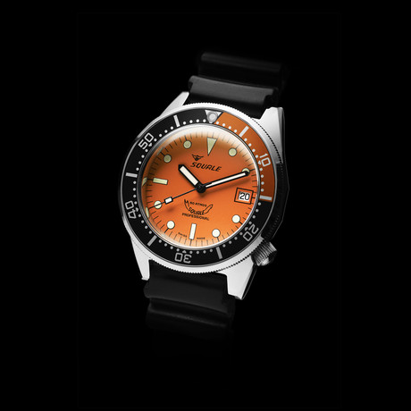 50 Atmos 1521 Domed Crystal // Orange (Rubber Bracelet)