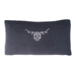 Skull and Antlers Pillow (Brown, Brick)