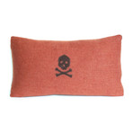 Skull & Bone Icon Pillow (Brown, Brick)