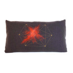 Geometric Starburst Pillow // Rectangular (Orange, Gold)