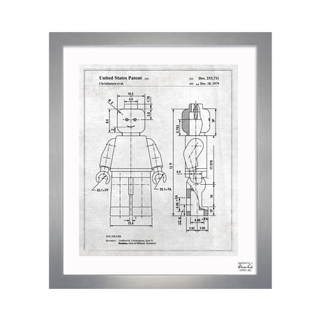 Lego Toy Figure, 1979 // Gray (10"L x 12"W)