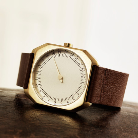 Slow Jo 08 // Brown Leather & Gold Case & Gold Dial