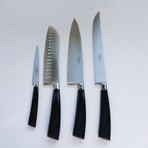 Black Resin Handle 4-Piece Knife Set // Ceppo Bag