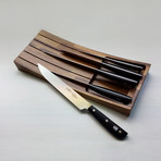 Rail Collezione 5-Piece Resin Sintesi Knife Set // Walnut Block