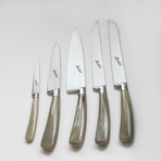 Sense 5-Piece Knife Set // Blonde Horn Handle + Croco Block