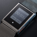 Touch Time // Black on Mesh Band