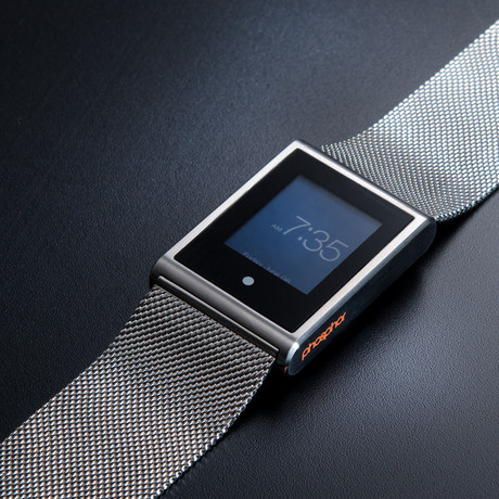 Touch Time // Black on Mesh Band