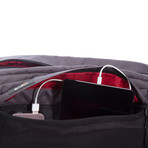 Solar Messenger Bag // Black + Red