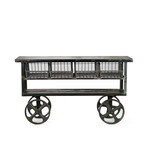 Fillmore Industrial Style Rolling Console Table