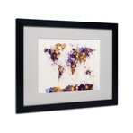 Michael Tompsett // Paint Splashes World Map 4 // Matted Framed