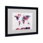 Paint Splashes World Map 3 // Matted Framed