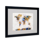 Paint Splashes World Map 2 // Matted Framed